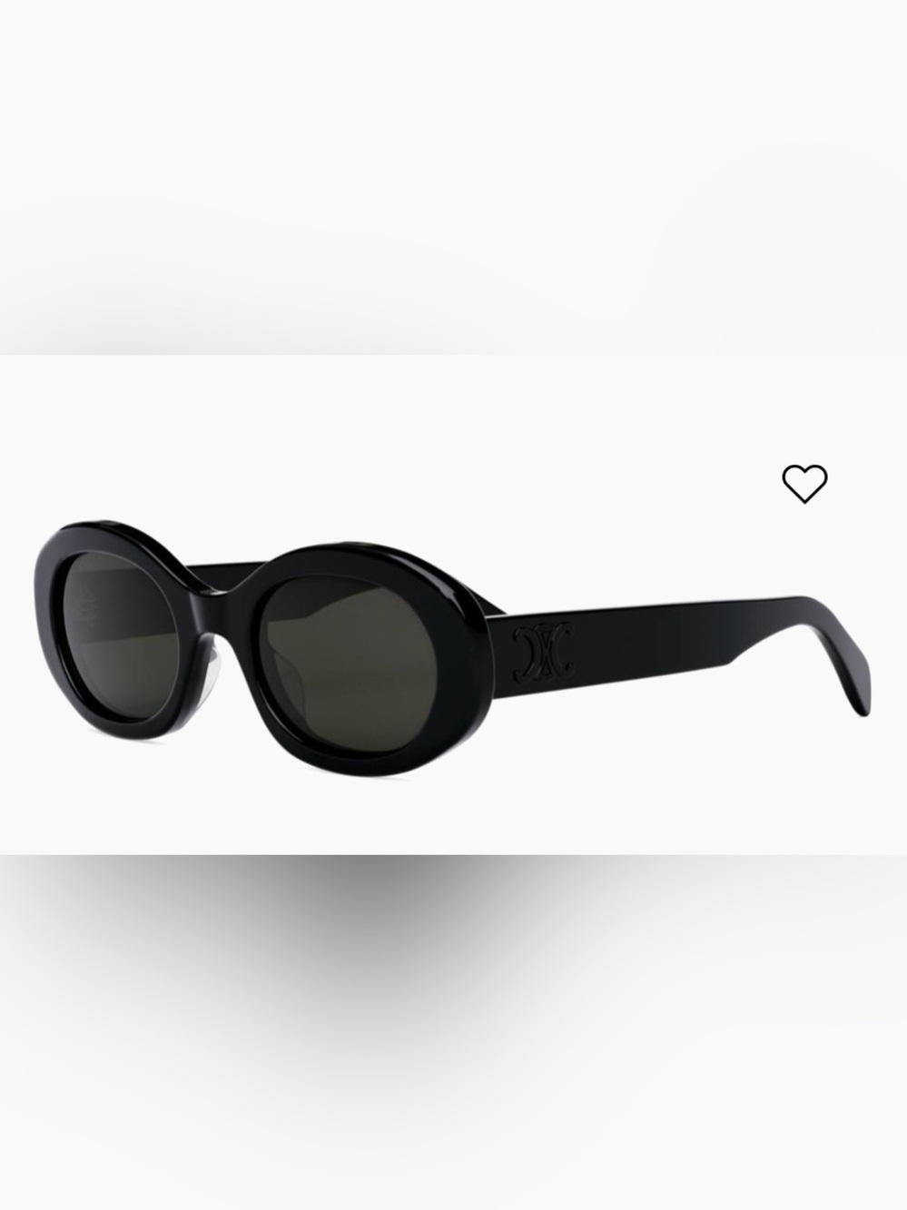 Celine Triomphe Logo Oval Acetate Sunglasses 🕶️ All Black - Picture 2 of 12